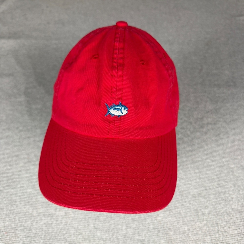 Southern Tide Skipjack Hat Red‎ Cotton Adjustable Baseball Cap Mens Large